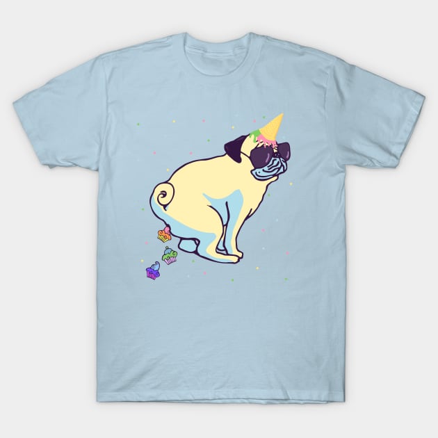 pug unicorn poops cupcakes T-Shirt by FandomizedRose